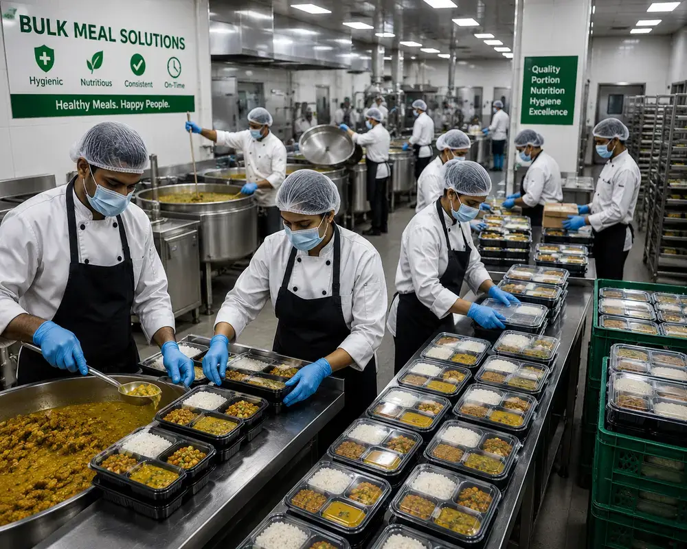 Bulk meal production in action